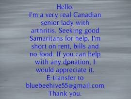 Senior lady with arthritis needs HELP ASAP